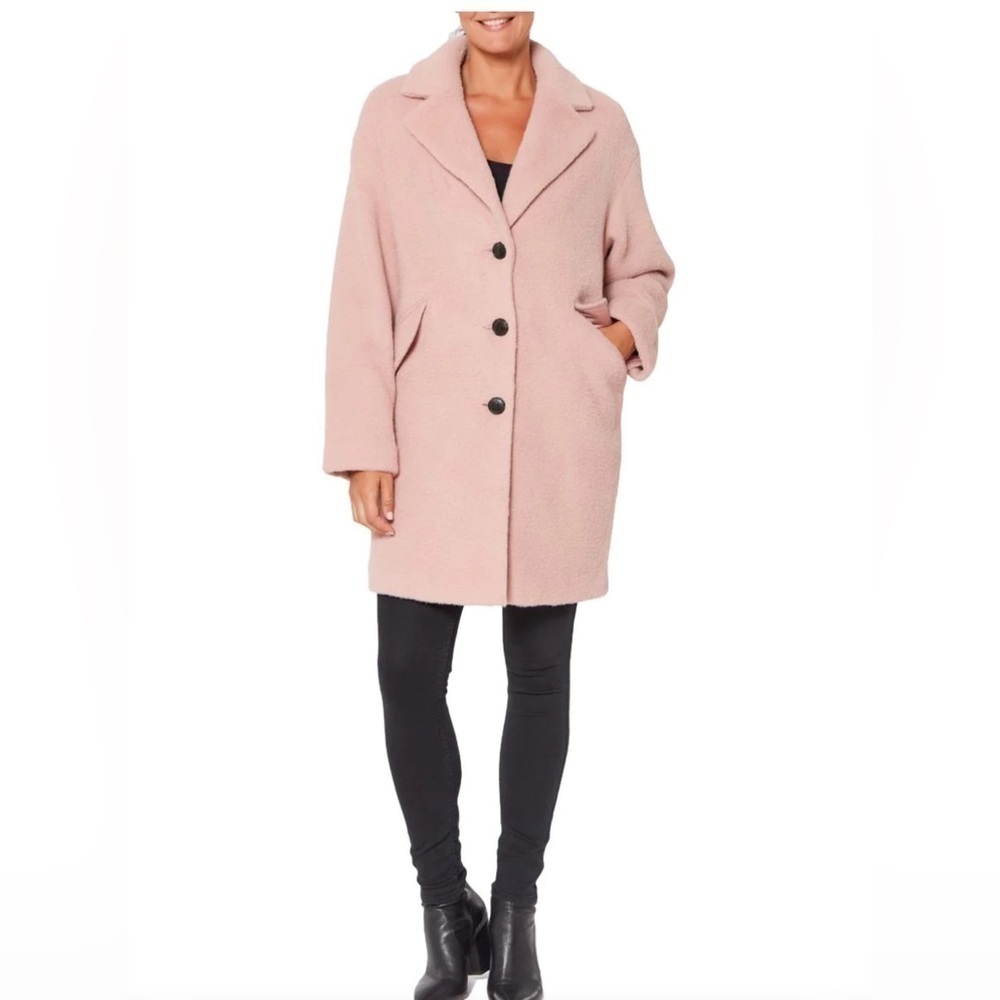 Sanctuary Oversized Coat Plush Pink Midi Women’s Size Medium - Picture 1 of 10